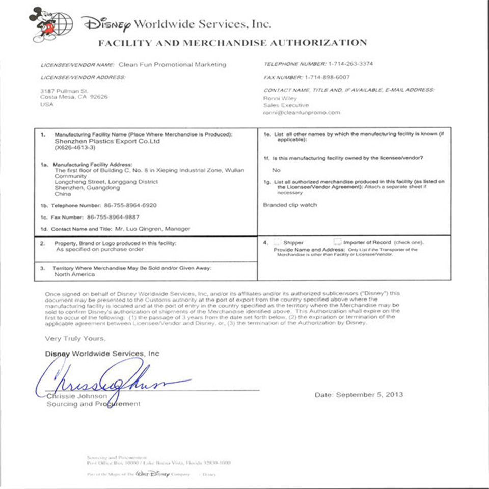  Shenzhen RYHX silicone car key disney certification