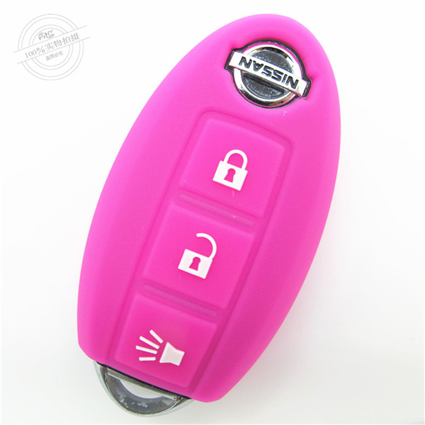 Nissan MARCH key fob covers|cases|protectors|skins with logo for Livina|Tiida|Qashqai ,3 buttons,a variety of colors,completely natural silicone.
