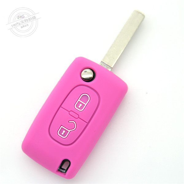 Peogeot  307 key fob covers|cases|protectors|skins with logo for Peogeot  207|308|407,2 buttons,a variety of colors,completely natural silicone.