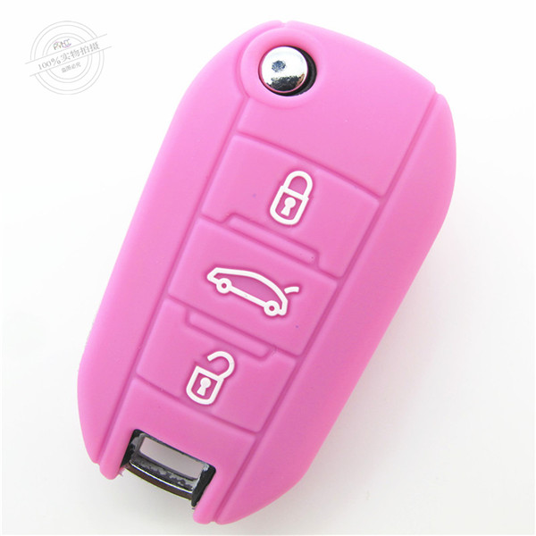 Peogeot 308 key remote covers|cases|protectors|skins with logo,3 buttons,a variety of colors,completely natural silicone.