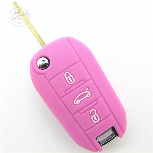 Peogeot 308 key remote covers|cases|protectors|skins with logo,3 buttons,a variety of colors,completely natural silicone.