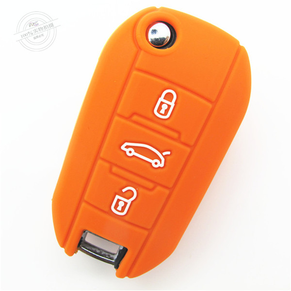 Peogeot 308 key remote covers|cases|protectors|skins with logo,3 buttons,a variety of colors,completely natural silicone.