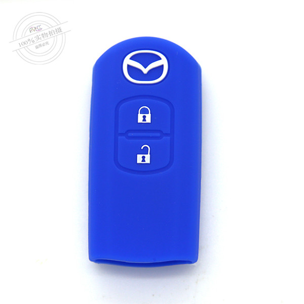 Mazda M3 car key covers|cases|protectors|skins with logo for Mazda M6,2 buttons,blue,completely natural silicone.