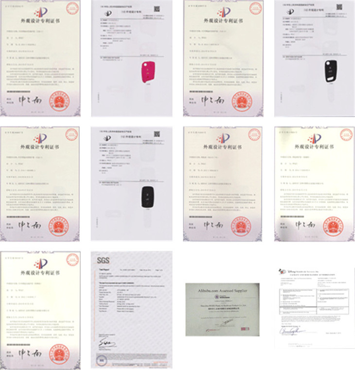 vw polo key fob cover patent certificate of RYHX China vw polo key fob cover patent certificate of RYHX China