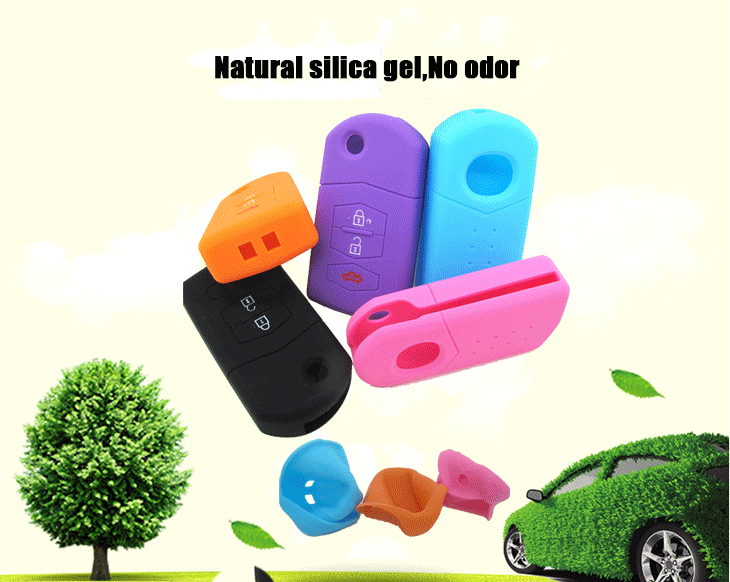 Mazda-M6-key-cases-material, be made of 100% natural silicone material, which is non-toxic and environmental protection, without odor silicone car key case, good toughness and flexibility key shell.