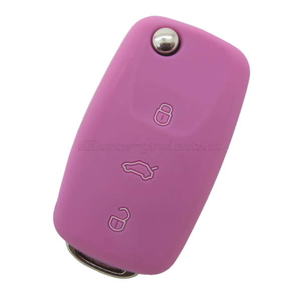 Polo car key cover,pink,3 bottons,with logo