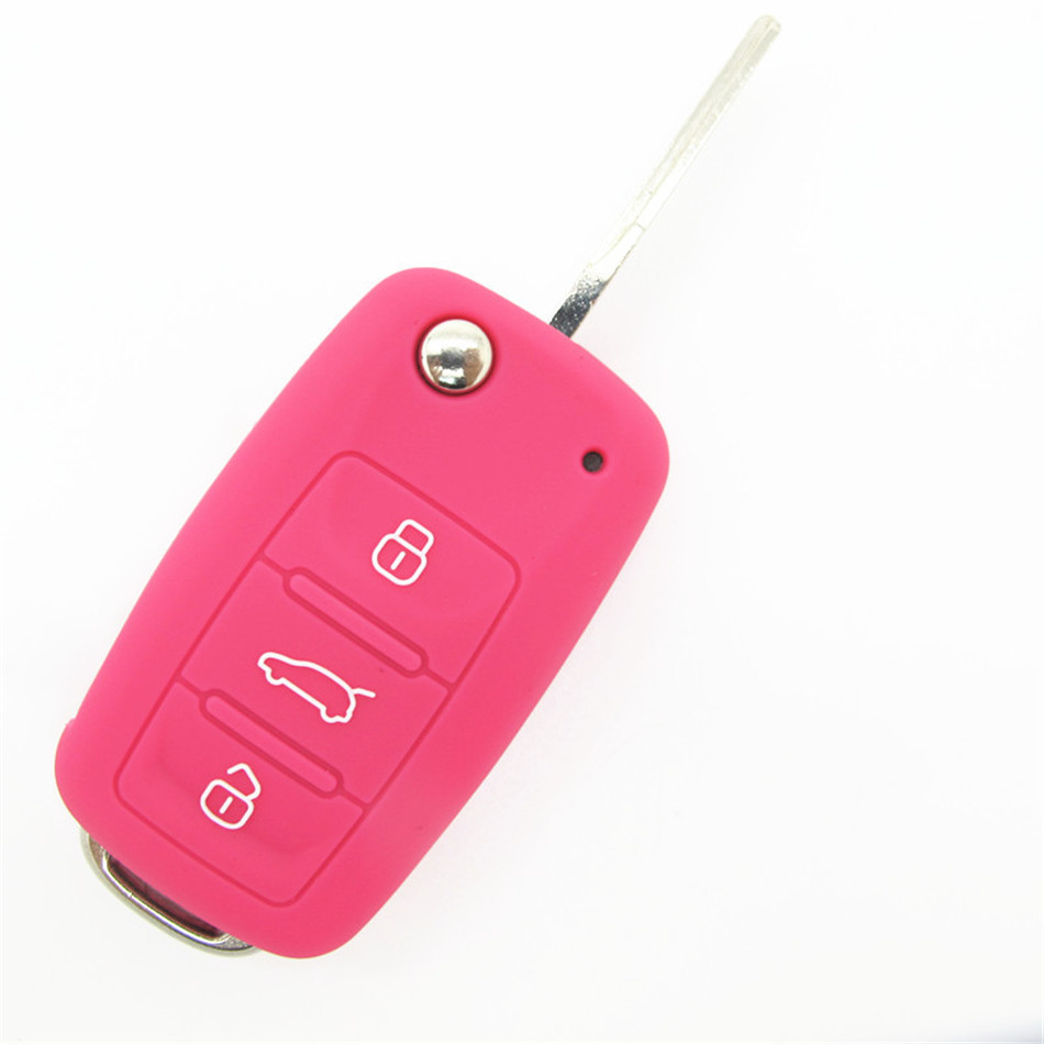 Skoda car key covers,colored silicone car key case,cheap car key shell,with logo,good toughness car key set
