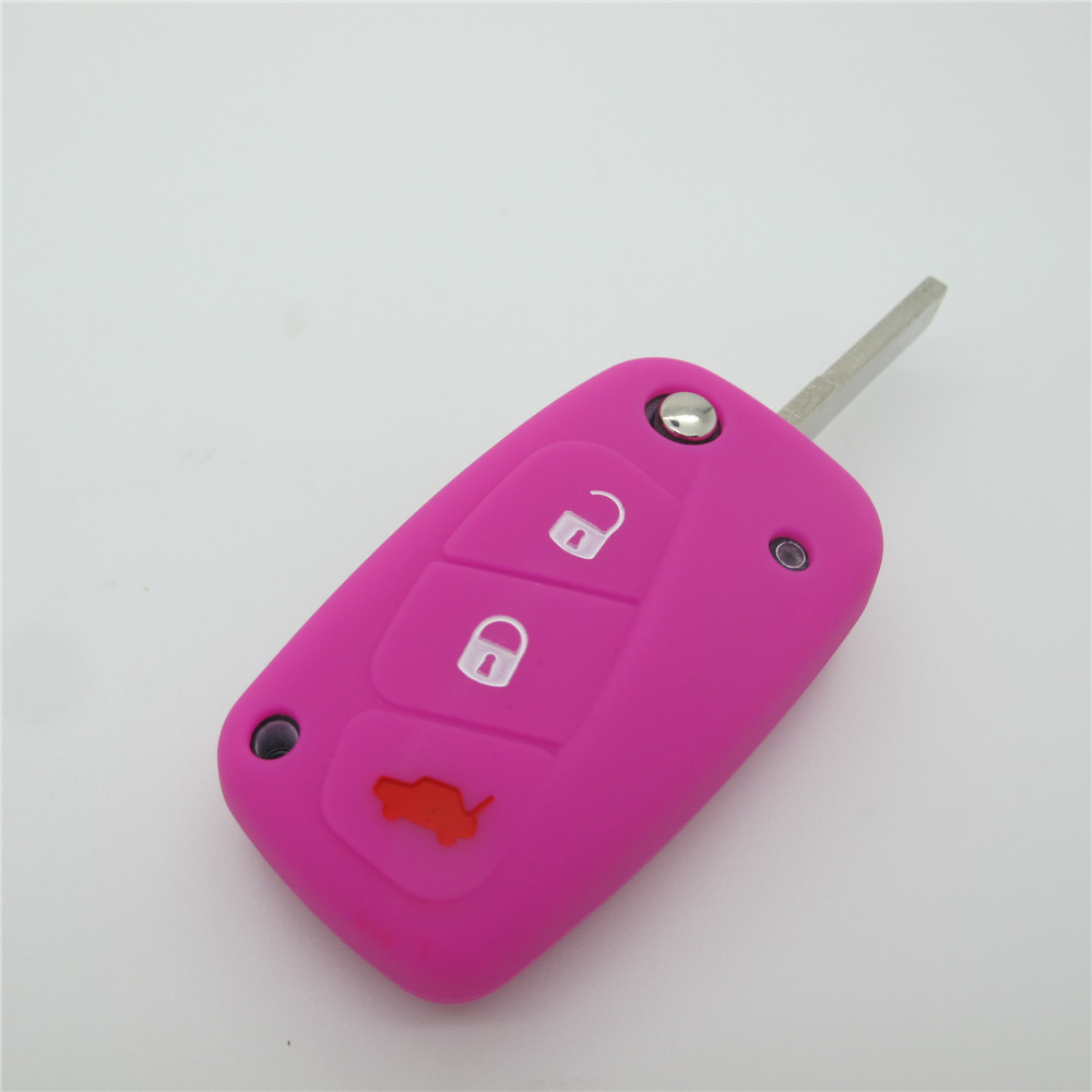 Fiat car key covers, silicone car key protector,waterproof car key case, colorful remote car key casing