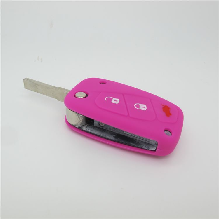 Fiat car key covers, silicone car key protector,waterproof car key case, colorful remote car key casing