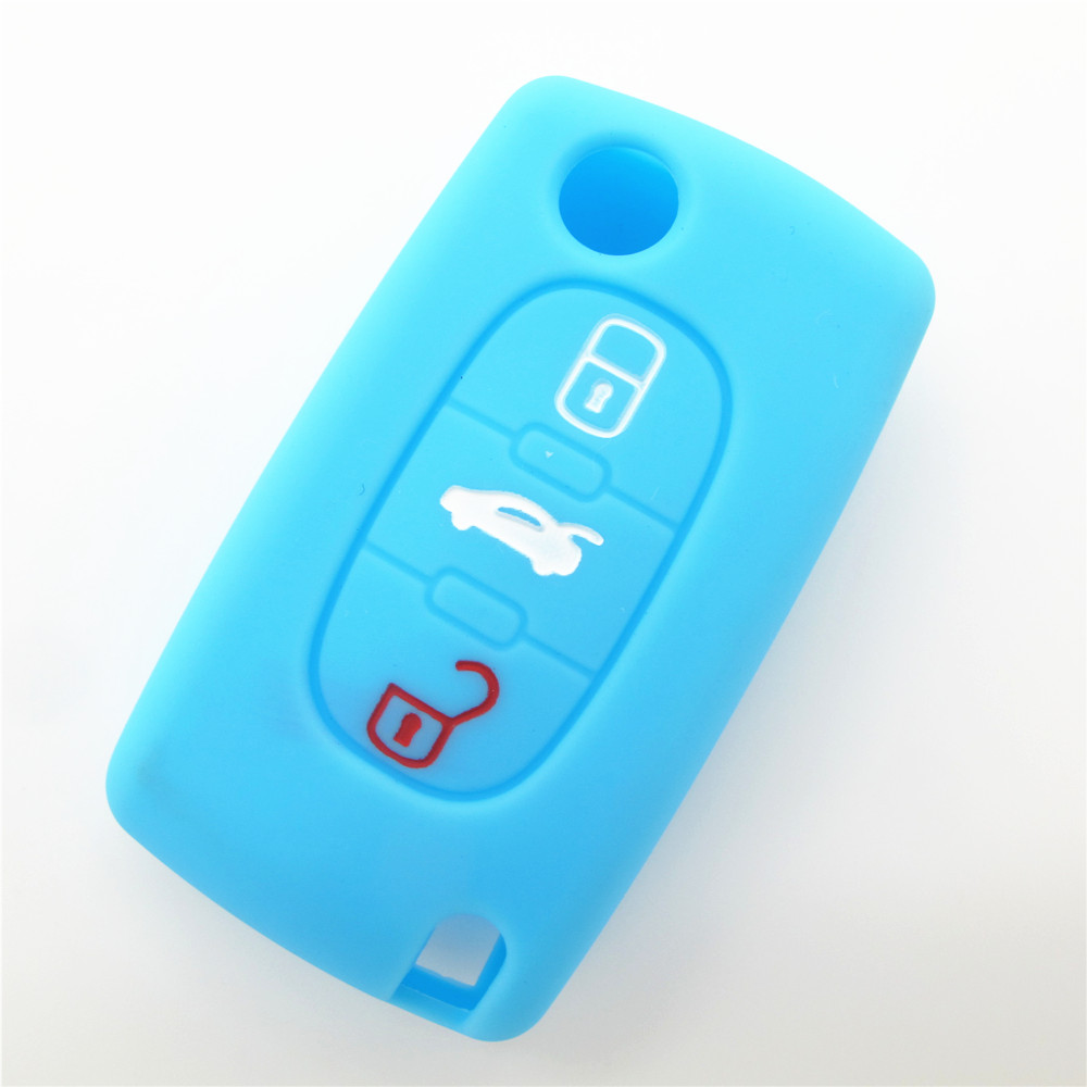 Citroen car key covers, colorful silicone key accessories, newest silicone key protector