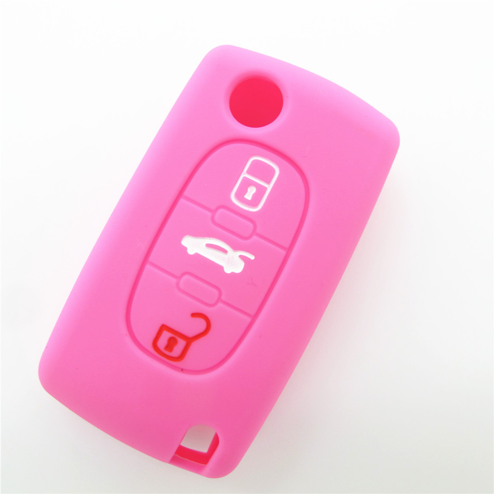 Citroen car key covers, colorful silicone key accessories, newest silicone key protector