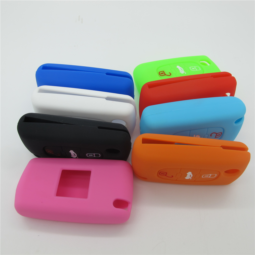 Citroen car key covers, non-toxic silicone car key case, environmental protection remote car key wallet 