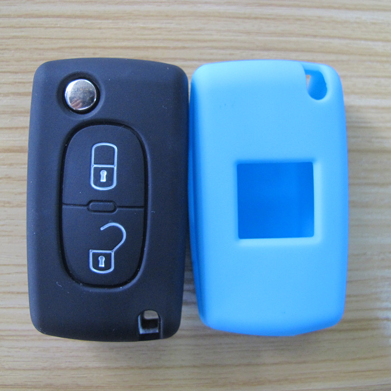 Citroen car key covers, hot sale car key case for Citroen, 2 buttons, cheap car key wallet, waterproof silicone car key protector