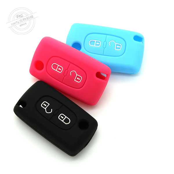 Citroen car key covers, silicone car key case, low price silicone car key protective, 2 buttons, black