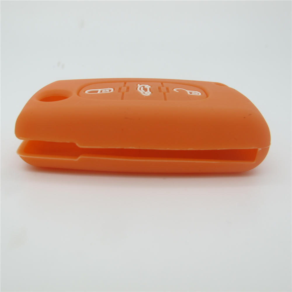 Peugeot car key covers, silicone car key case for Peugeot, silicone car key protector,orange