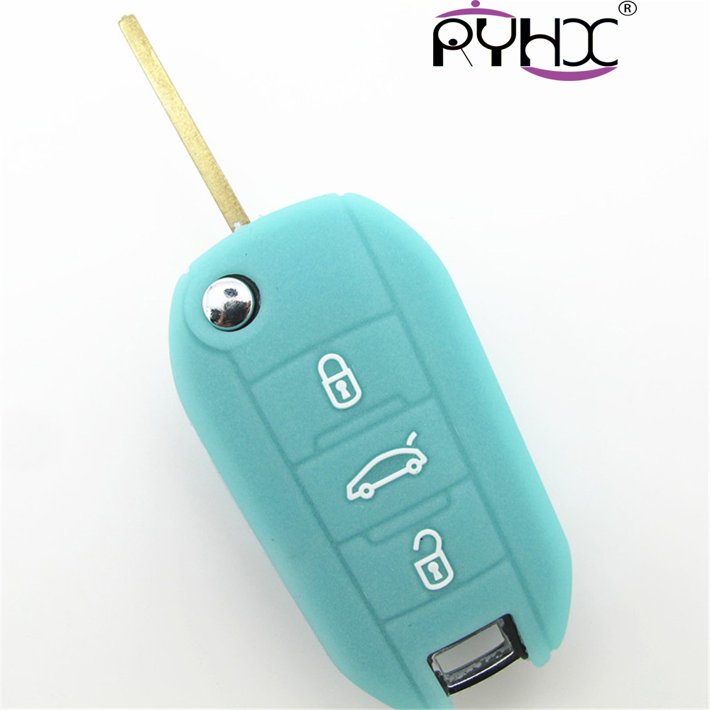Peugeot car key covers,colourful silicone key remote cover, with 2 button