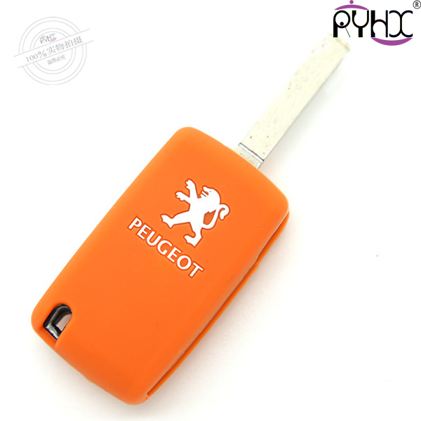 Peugeot 307 car key covers, silicone key case, light car key shell, the most popular silicone key protector,2 buttons