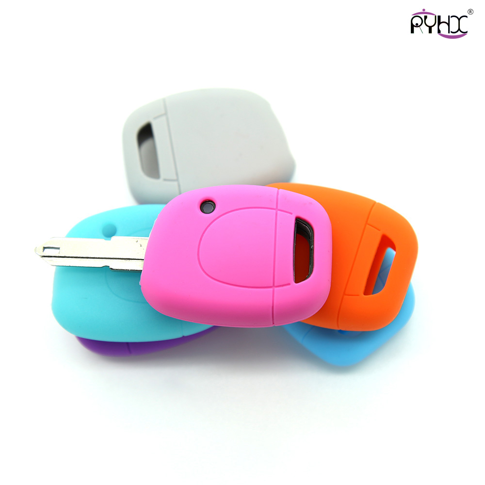 Renault car key case, mini car key covers, light blue silicone key protector, low price silicone key wallet