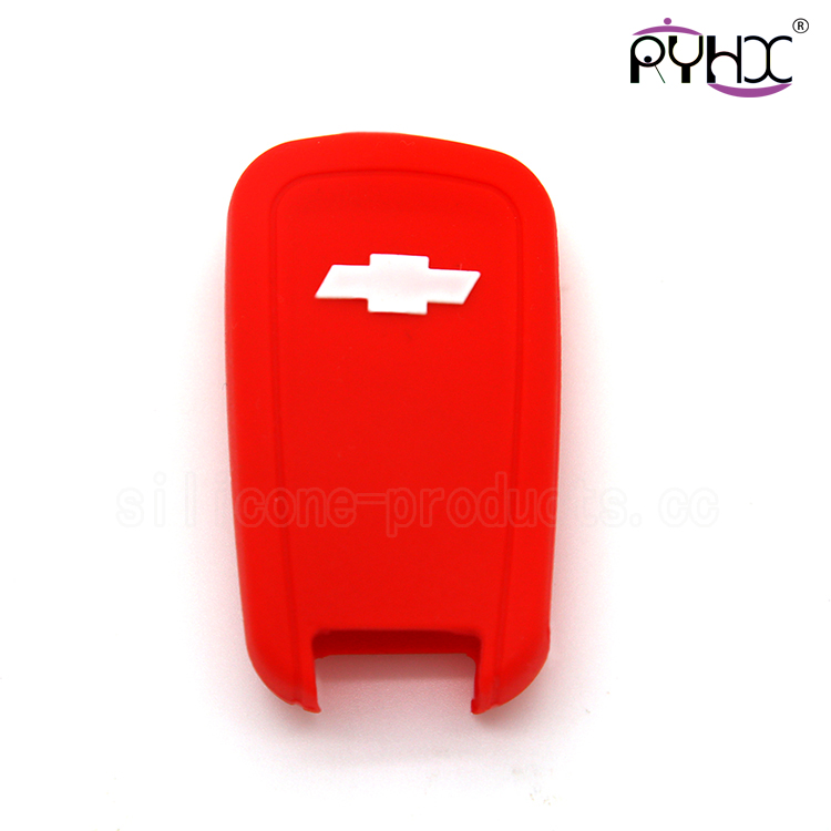 Chevrolet remote control car key covers, colorful silicone car key shell, good toughness car key sleeve, red key case for car