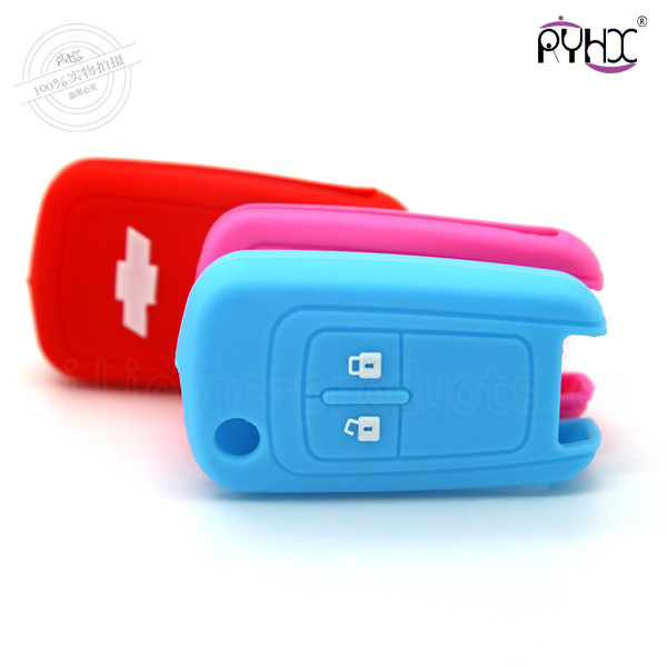 Chevrolet silicone car key casing, key cover for remote control car, fashionable car key case