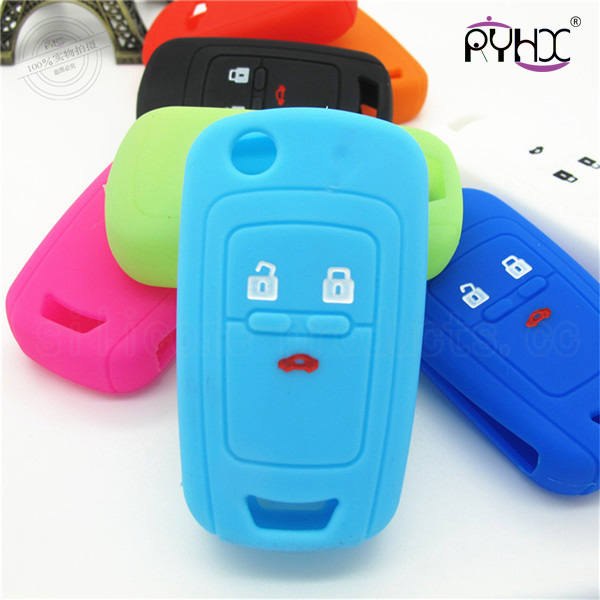 Chevrolet Cruze car key silicone case, car key silicone protective cover, cheap silicone car key shell for Cruze,pink