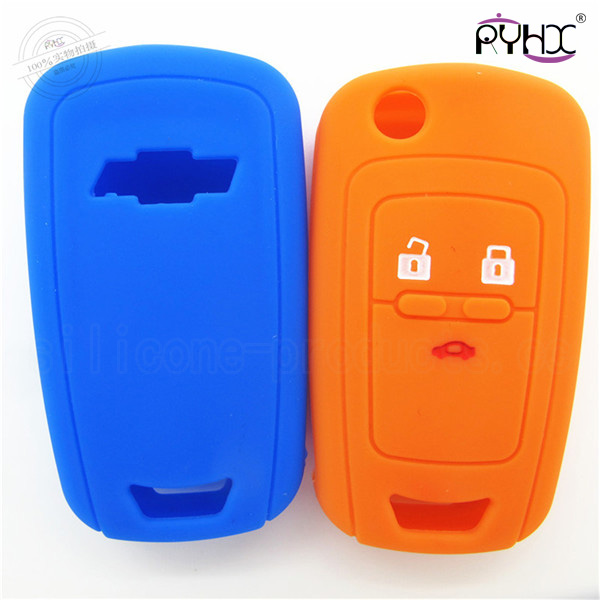 Chevrolet Cruze auto key silicone protector, silicone auto key remote case, car key silicone cover for Cruze, blue