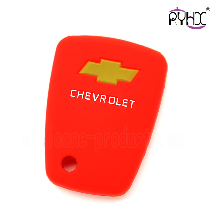Chevrolet silicone car key shell, car remote key silicone cover, car logo key silicone case, red car key cover for chevrolet