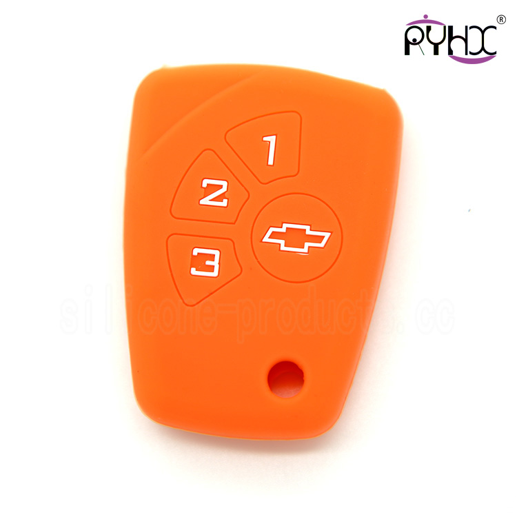Chevrolet car key protective covers, car key silicone case for chevrolet, wholesale car key silicone shell,orange