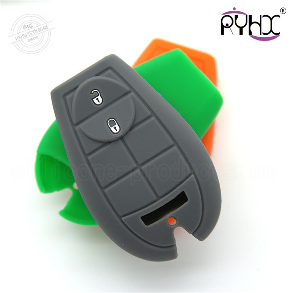 Jeep car key silicone shell, silicone car key case wholesale, hot sale car key silicone protective protector, grey auto key silicone case