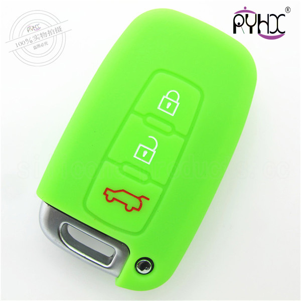 Hyundai car key silicone protective covers, car key silicone case in China Shenzhen, wholesale silicone car key bag,pink