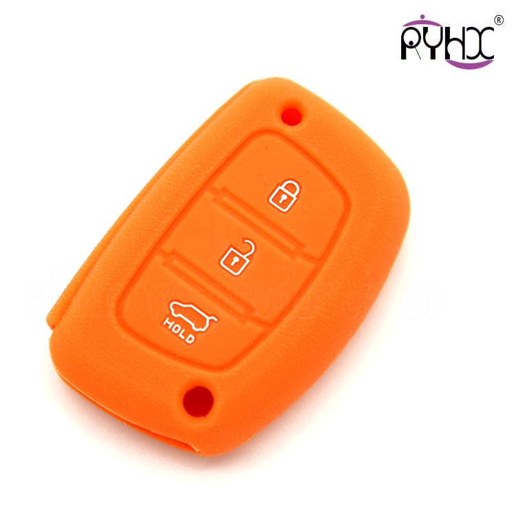 Hyundai silicone car key shell, competitive price car key silicone covers, waterproof car key protective case, 3 buttons,key shuck suitable for Hyundai IX25