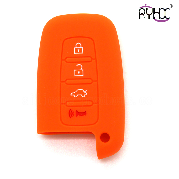 Hyundai IX35 silicone car key shuck, waterproof silicone car key case for Hyundai, wholesale car key silicone protector, blue, 4 buttons
