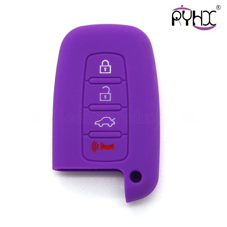 Hyundai silicone car key bag, fashionable car key silicone covers, remote control key silicone case,4 buttons