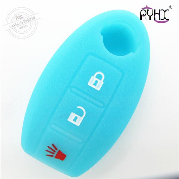 Hot sale Nissan Livina silicone car key cover,colorful square car key silicone shell