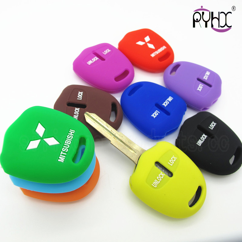 Mitsubishi silicone car key skin, wholesale silicone car key protective cover, high quality car key silicone casing, green key case for car.