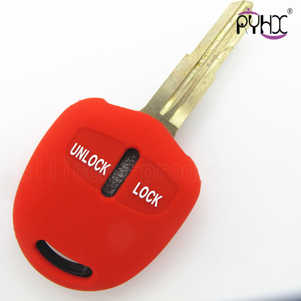 Mitsubishi silicone car key bag, car key protective skin for Mitsubishi, key silicone casing for Mitsubishi, red,2 buttons