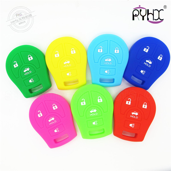 Nissan SYLPHY silicone key case, car remote control key silicone covers, key silicone casing for Nissan, little car key silicone protector, key covers suitable for 4 buttons Nissan.