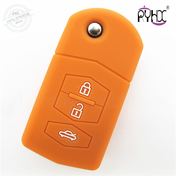 Mazda M6 car key silicone covers, silicone material non-toxic key protector, cheap car key silicone shell for Mazda 3 buttons