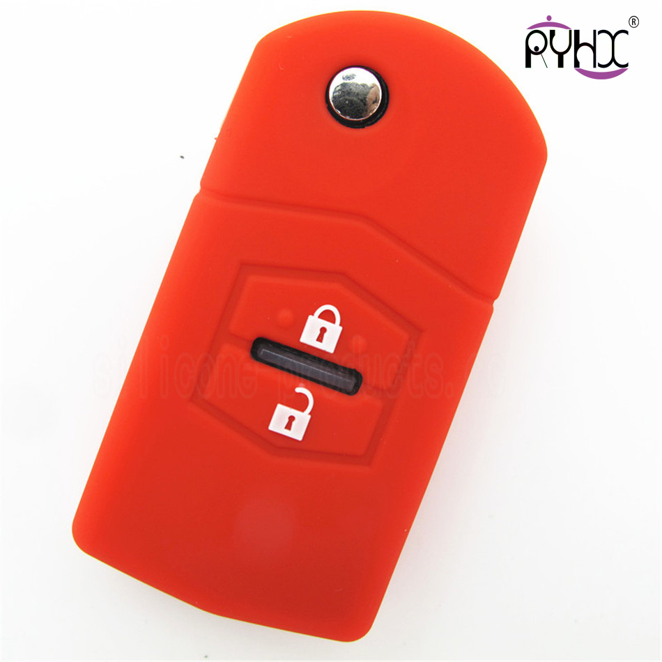 Mazda silicone key shell, silicone car key case with low price, light and anti-slip key silicone protector, non-toxic silicone key casing