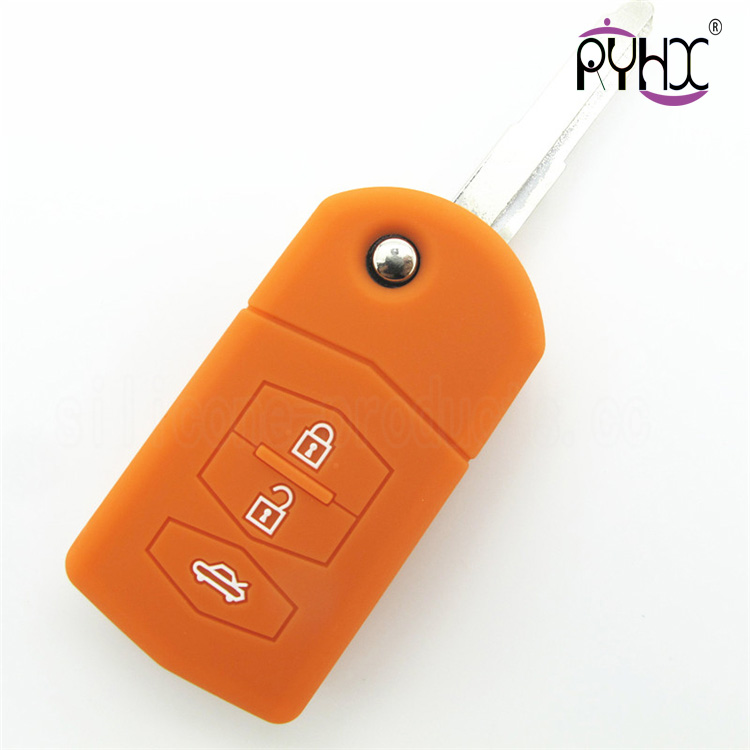 Mazda M6 car key silicone covers, silicone material non-toxic key protector, cheap car key silicone shell for Mazda 3 buttons