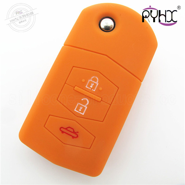 Mazda silicone car key shuck, wholesale silicone key skin, key silicone protective skin, the newest key silicone cover for Mazda