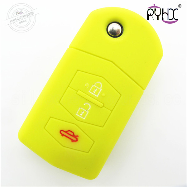 Mazda silicone car key shuck, wholesale silicone key skin, key silicone protective skin, the newest key silicone cover for Mazda