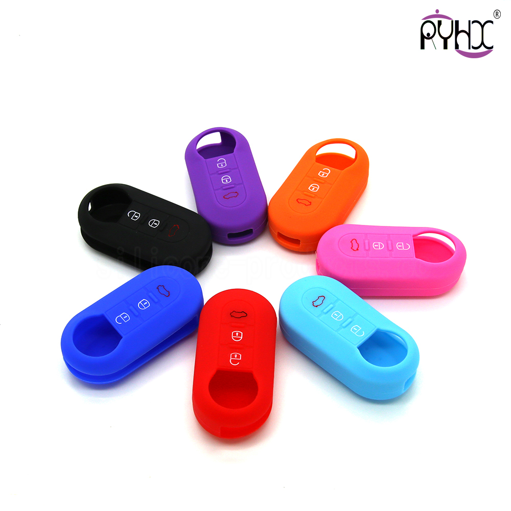 Fiat car key silicone shell, flexible auto key silicone protector, the best quality key silicone case