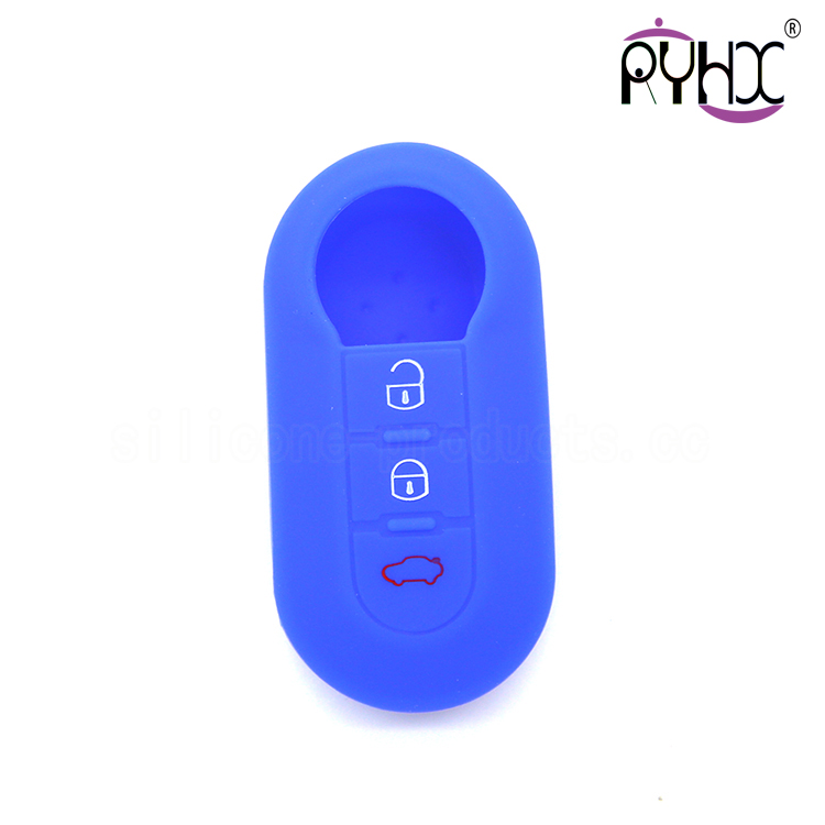 Fiat car key silicone shell, flexible auto key silicone protector, the best quality key silicone case