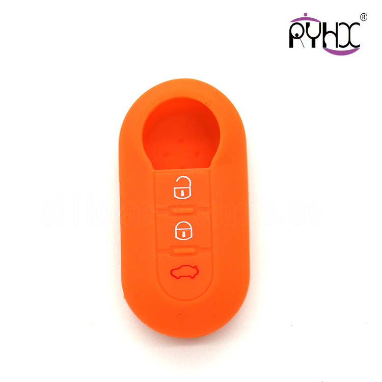 Fiat silicone car key casing, silicone material key cover, car key protective protector, colorful car key casing for Fiat