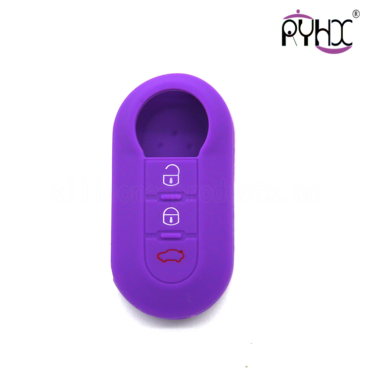 Fiat car key silicone shell, smart key silicone casing, light key covers