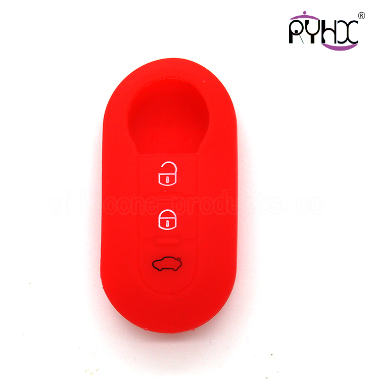 Fiat car key silicone protector, hot sale silicone key case, new style car key silicone covers, key pouch for fiat 3 buttons