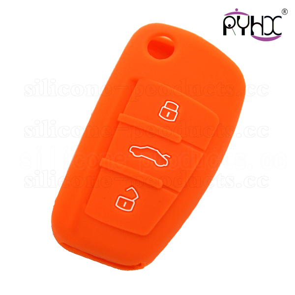 Audi car key cover, silicone car key fob case for Audi A6L,key fob cover for car, black