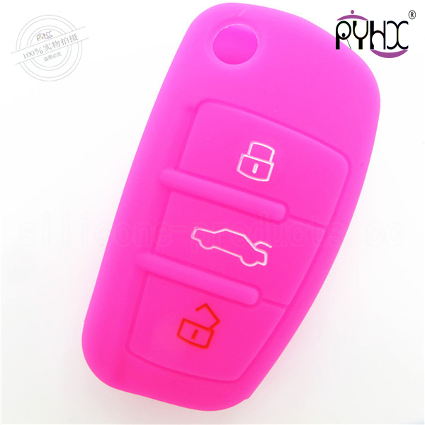 Audi plastic key fob cover, silicone rubber car key case for Audi A6L, remote key cover for car