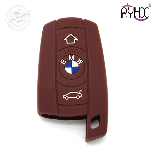 X3 car key cover,black,3 buttons,with logo,silicone,embossed design